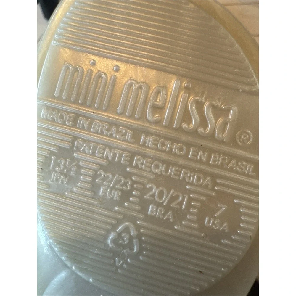 mini‎ melissa Girl's ULT Sweet VII BB Pearly White With Black Bow Gold Accents